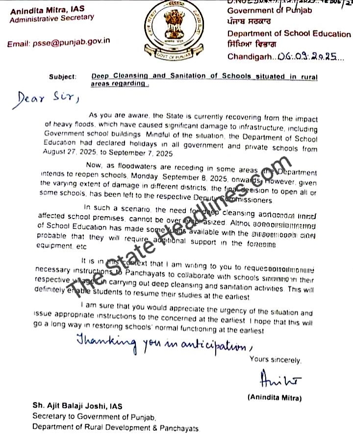 Letter education department